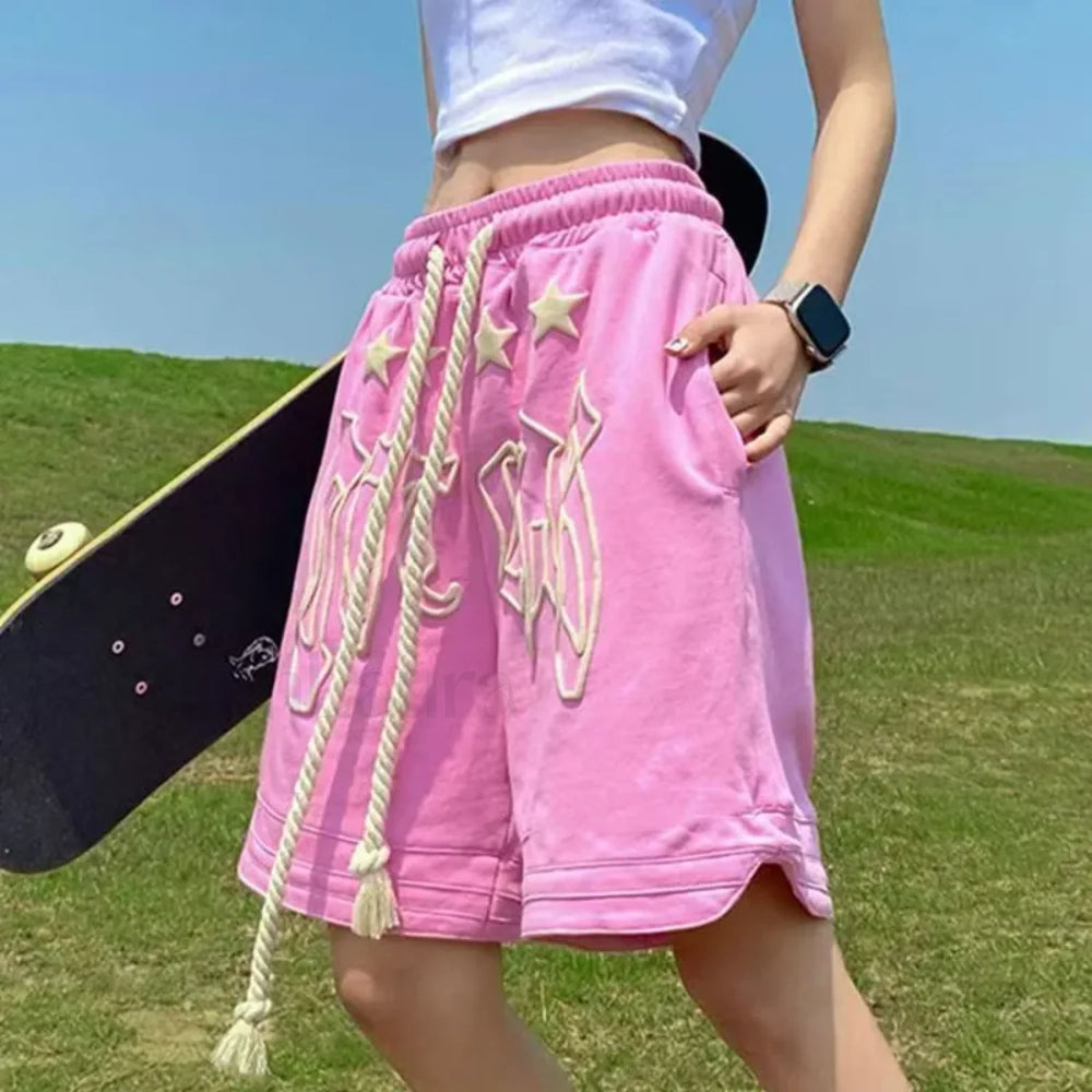Streetwear Pink Skateboard Jogging Short