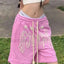 Streetwear Pink Skateboard Jogging Short Pink / S