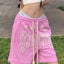 Streetwear Pink Skateboard Jogging Y2K Sporty Loose Short Pink / S