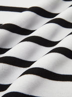 Striped Crop Bodycon Knit Top Knit Tops