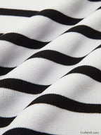 Striped Crop Bodycon Knit Top Knit Tops