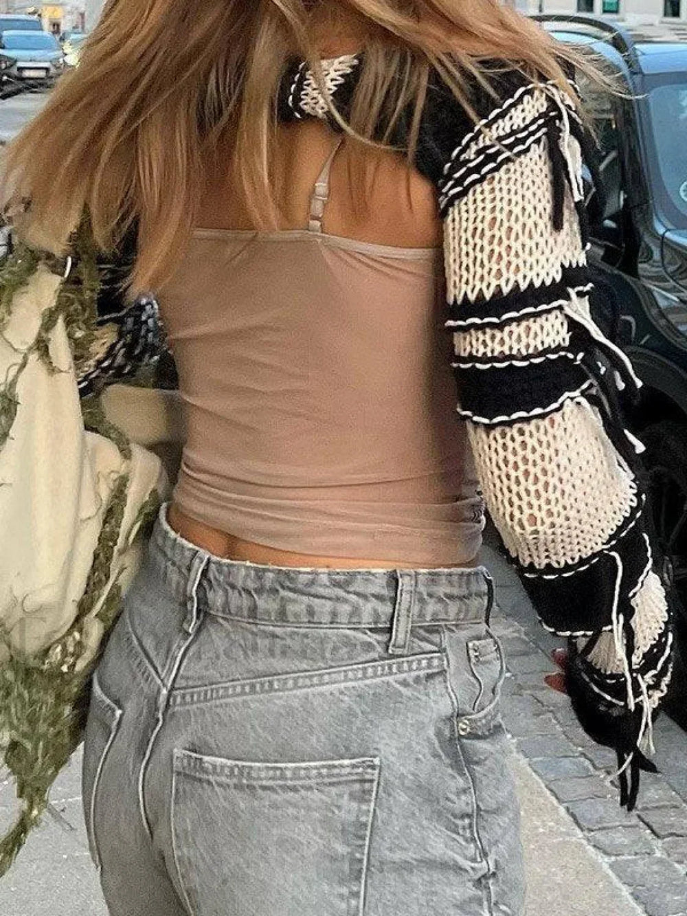 Striped Long Sleeve Bolero Knit Top Tops&Tees