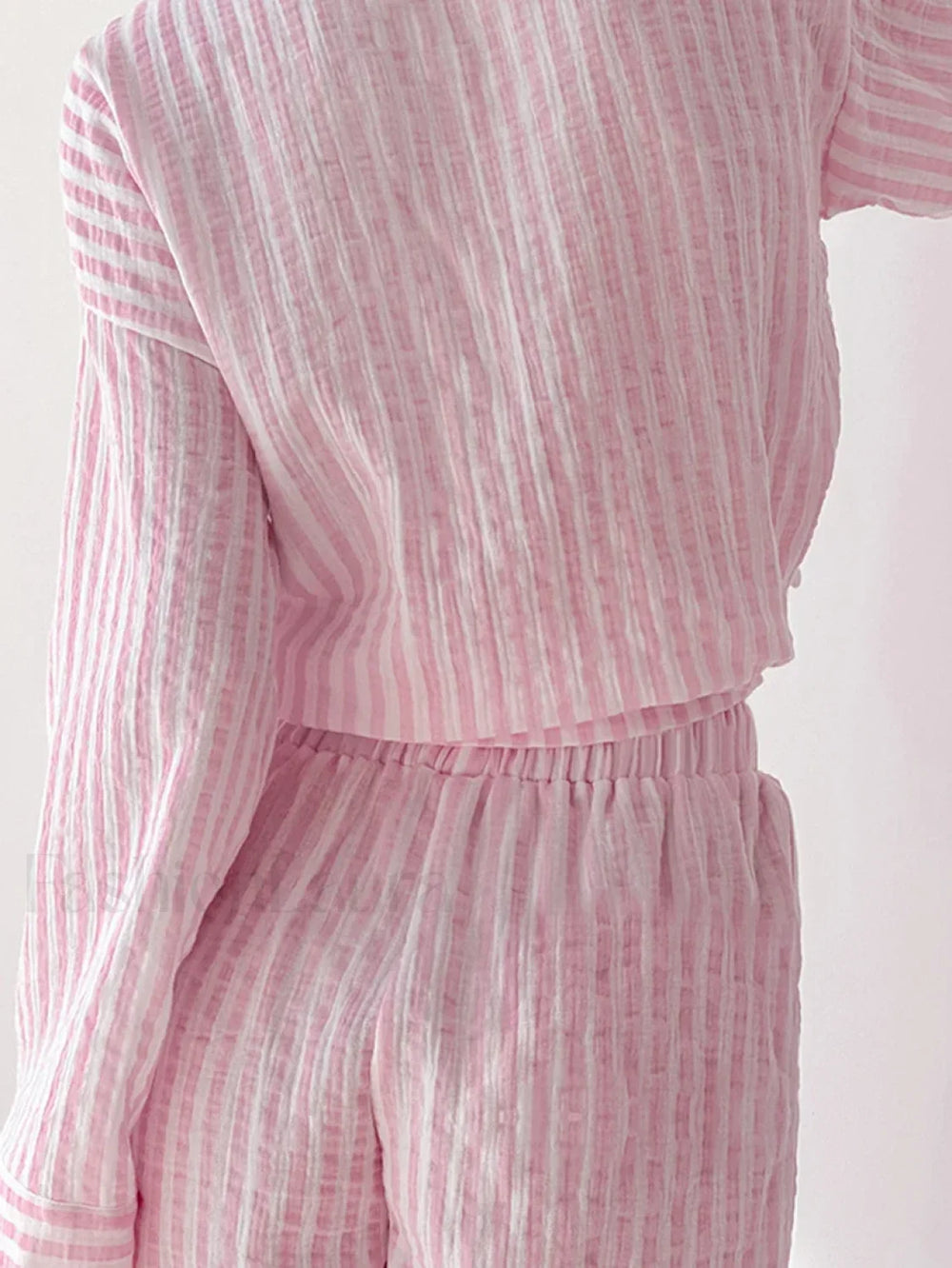 Striped Long Sleeve Shorts Two Piece Set