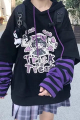 Striped Patchwork Y2K Hoodie