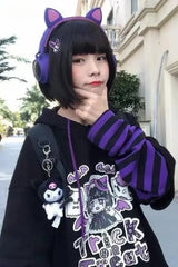 Striped Patchwork Y2K Hoodie