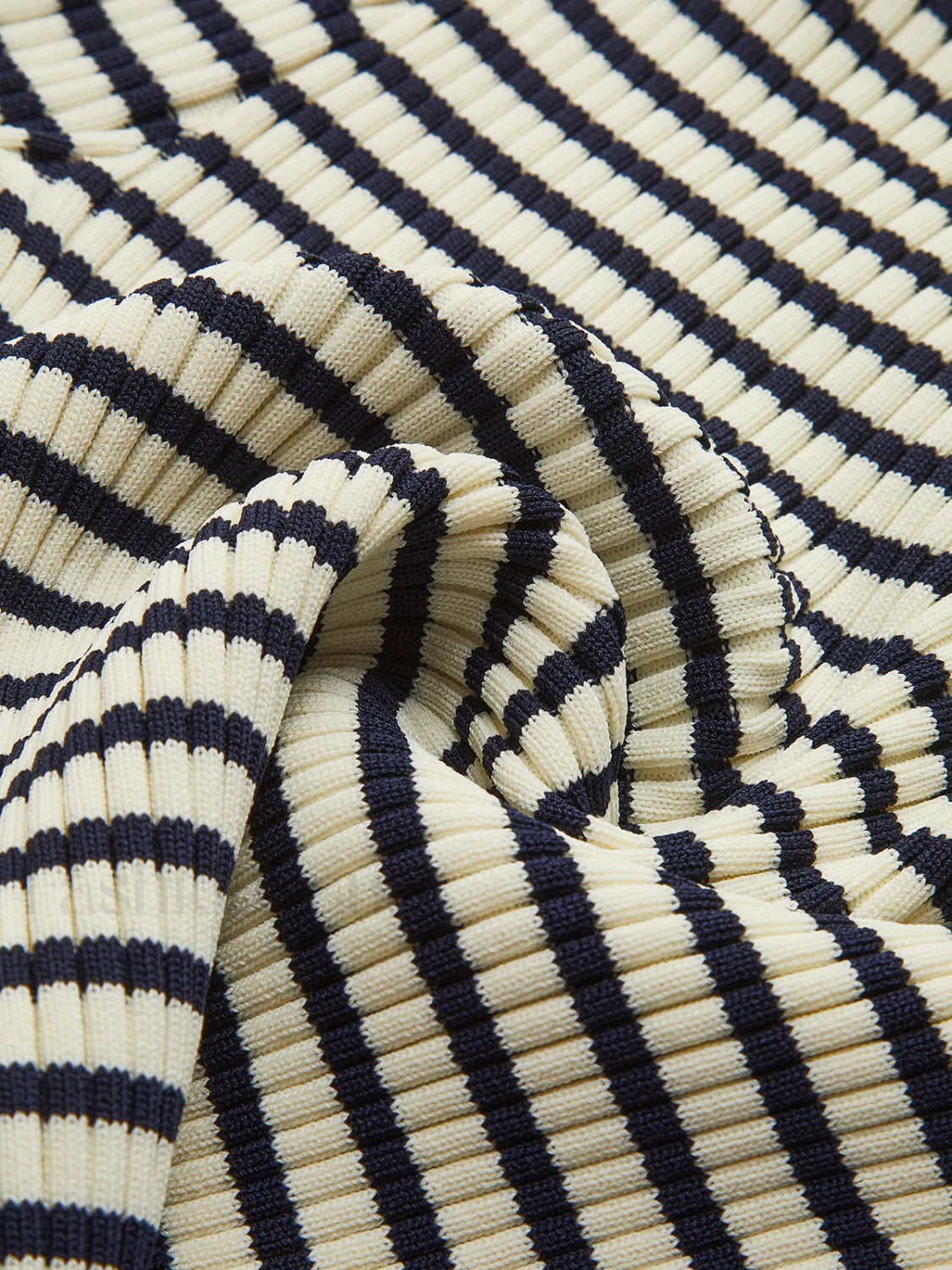 Striped Ruffle Sleeve Knit Top Knit Tops