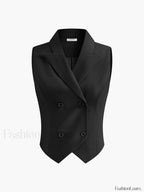 Suit Waistcoat With Pleated Mini Skirt Set Skirt Sets