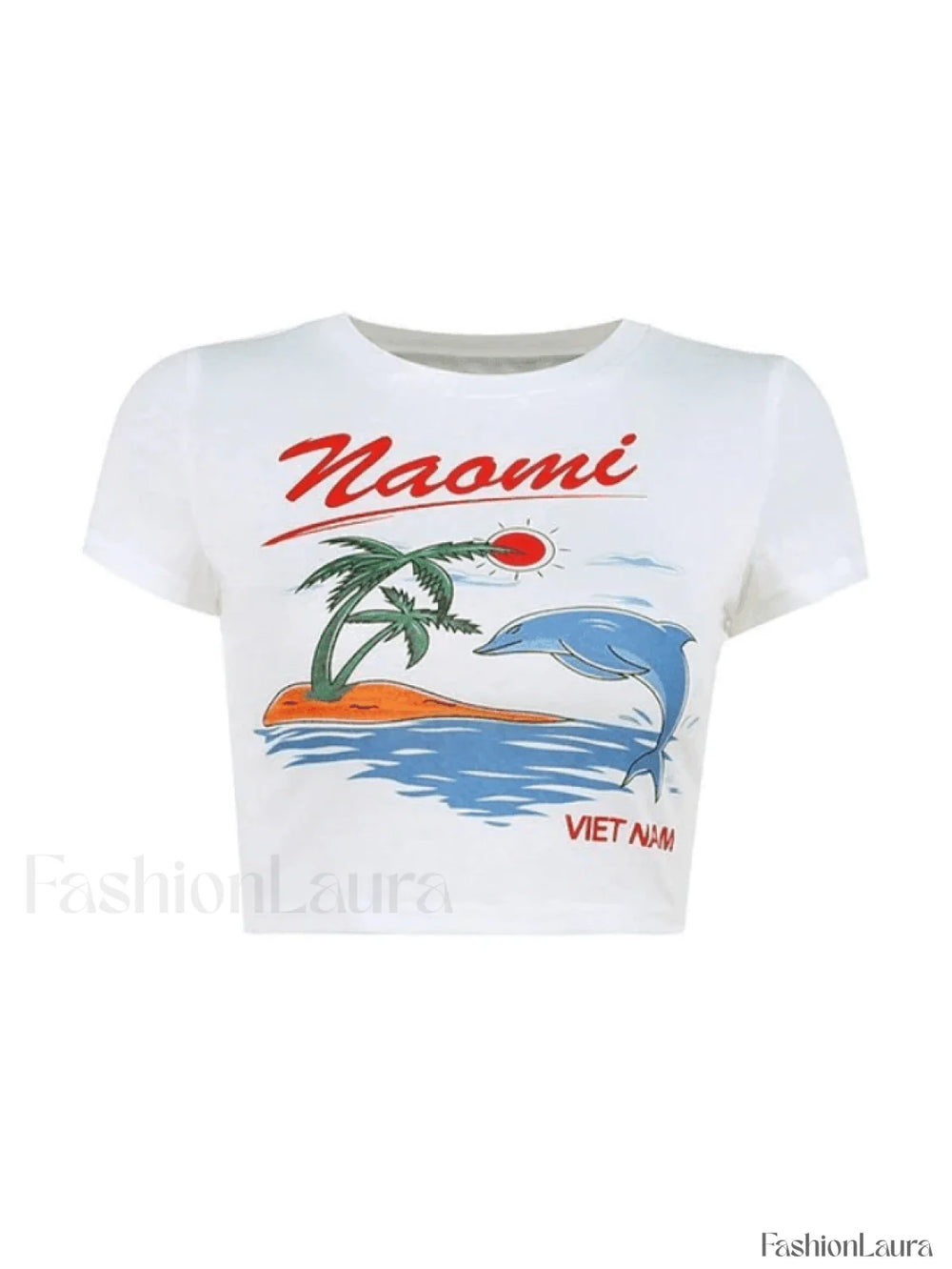 Summer Beach Printed Crop Top Tops&Tees