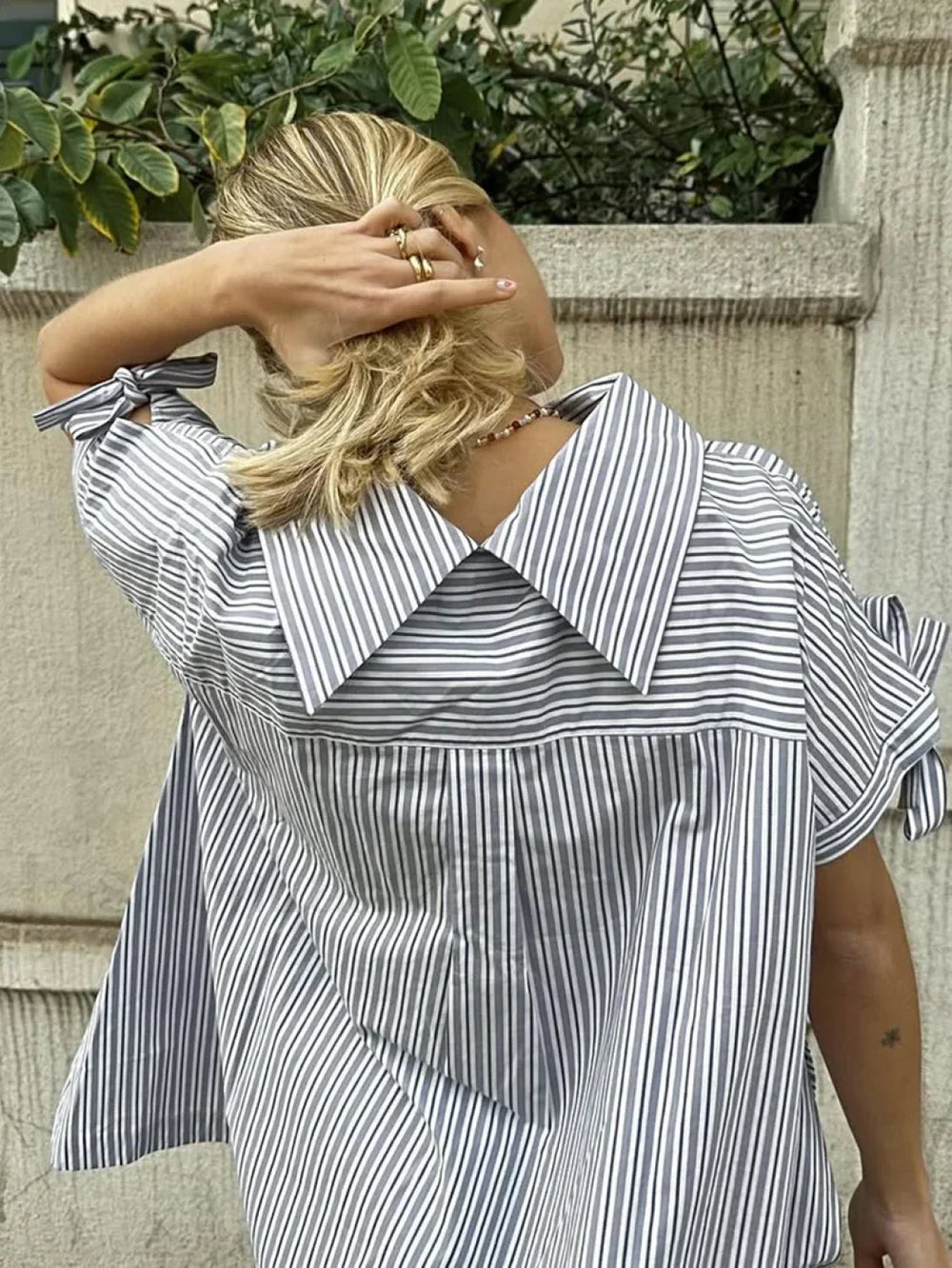 Summer Collar Pajama Shorts Two Piece Set