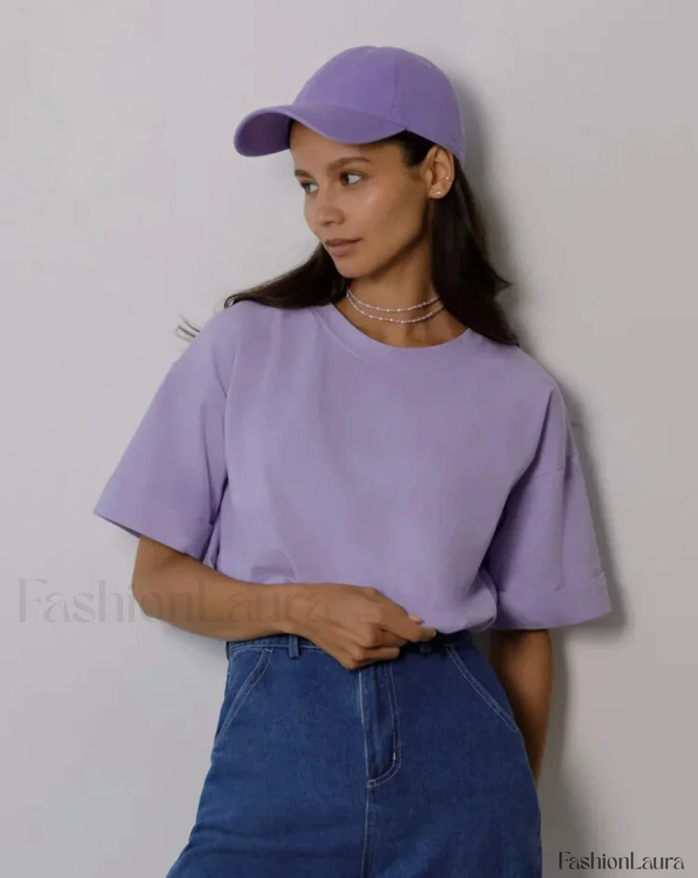 Summer Cotton Basic Solid T Shirt PURPLE / S