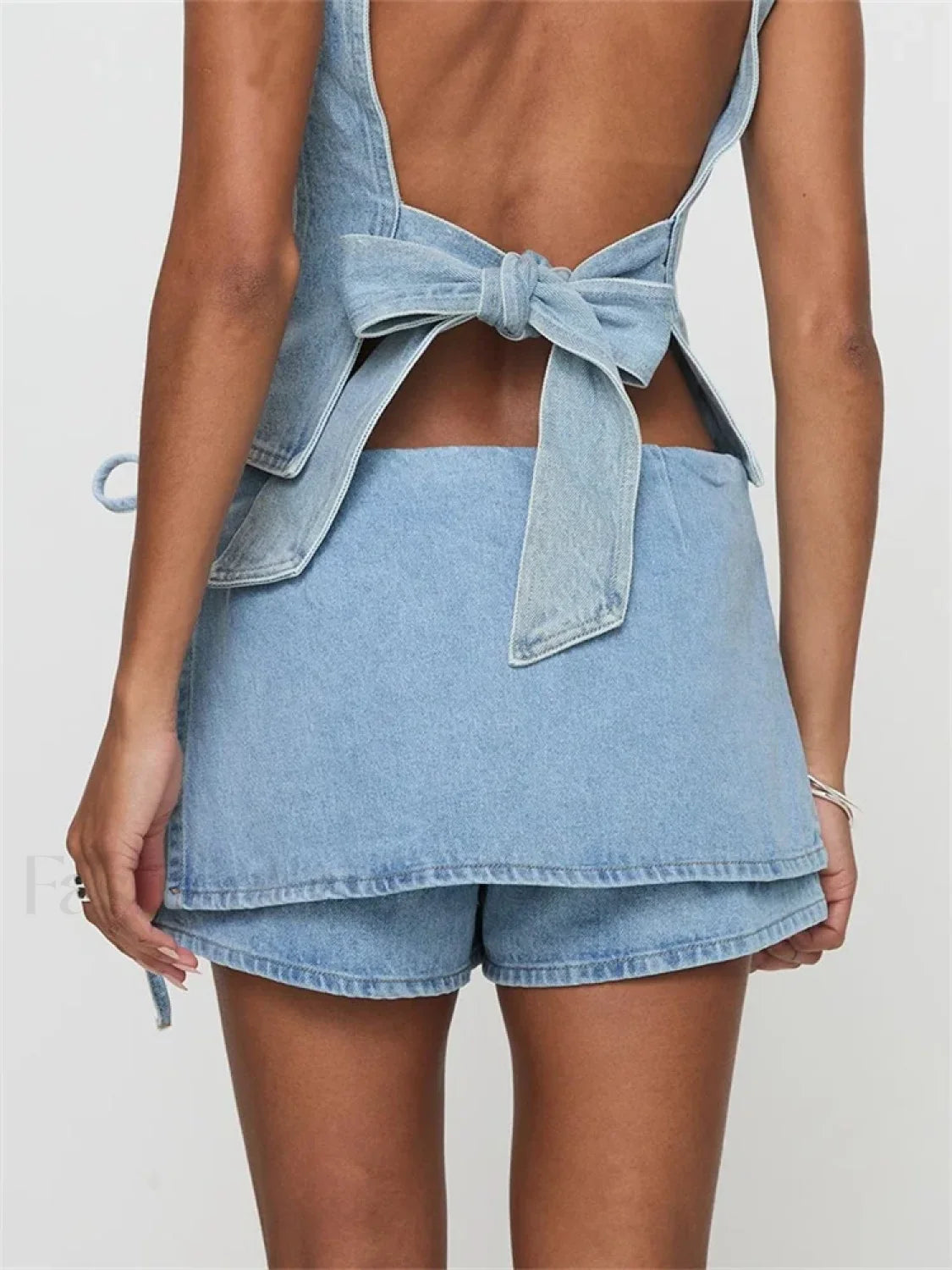Summer Denim Slim Casual Drawstring Mini Jeans Aesthetic Short Secondary image