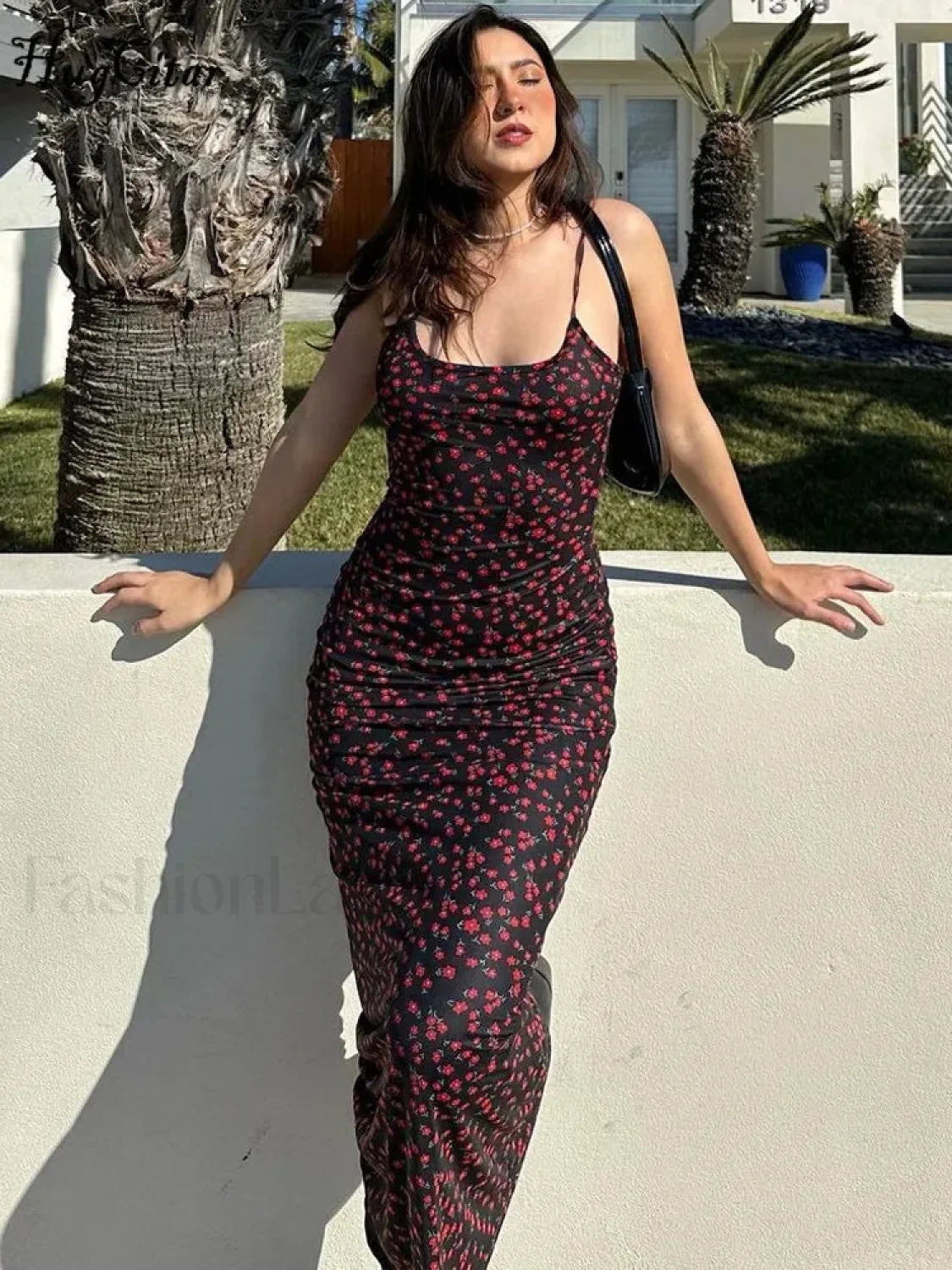 Summer Floral Print Backless Floral Dress Main image