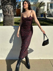 Summer Floral Print Backless Floral Dress