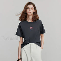 Summer New Casual Short Sleeve T Shirt Dark Gray / S