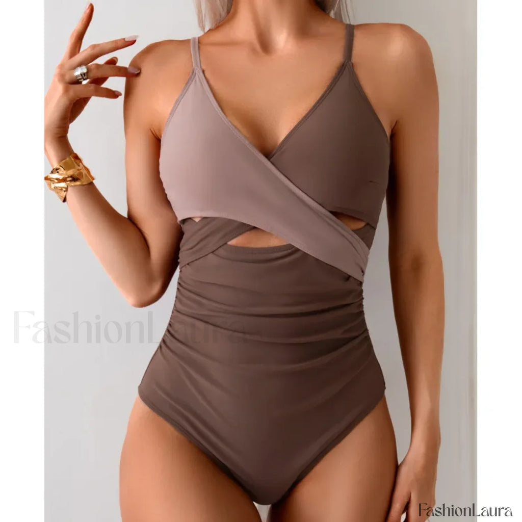 Summer Push Up Bather Suit One Piece khaki / S