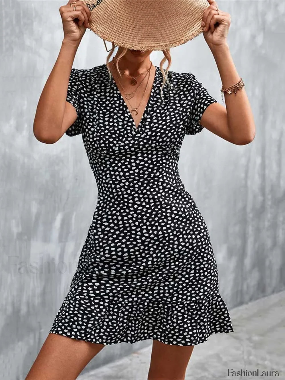 Summer Short Boho V Neck Floral Party Bohemian Flower Mini A Line Dress