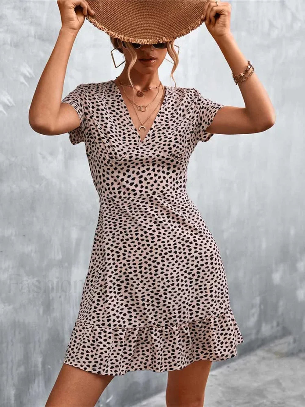 Summer Short Boho V Neck Floral Party Bohemian Flower Mini A Line Dress