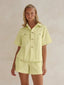 Summer Short Sleeve Pajama Shorts Two Piece Set Yellow / S