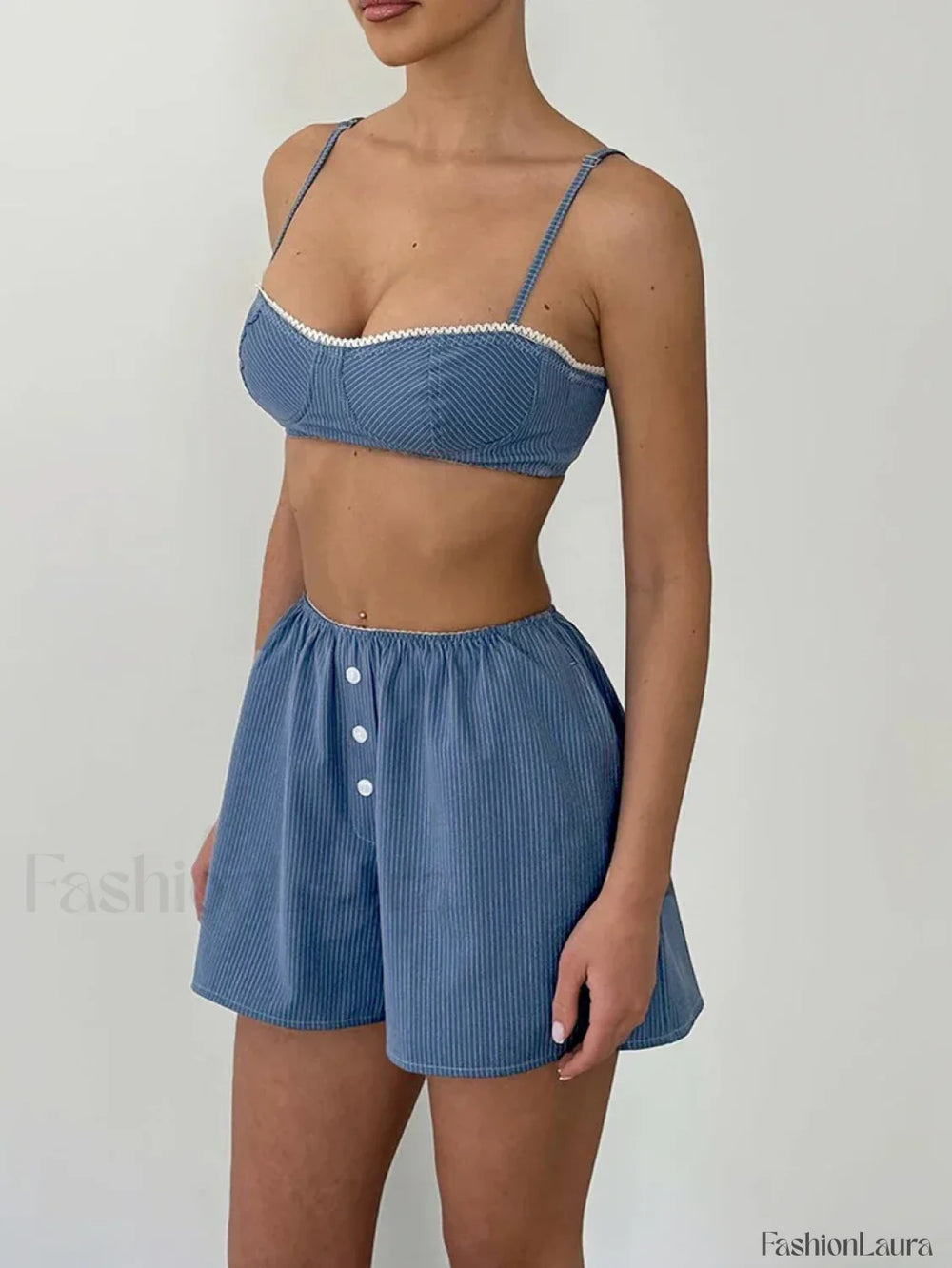 Summer Tank Tops Pajama Shorts Two Piece Set