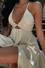 Sunny Sounds Stylish Midi Dress L / Beige