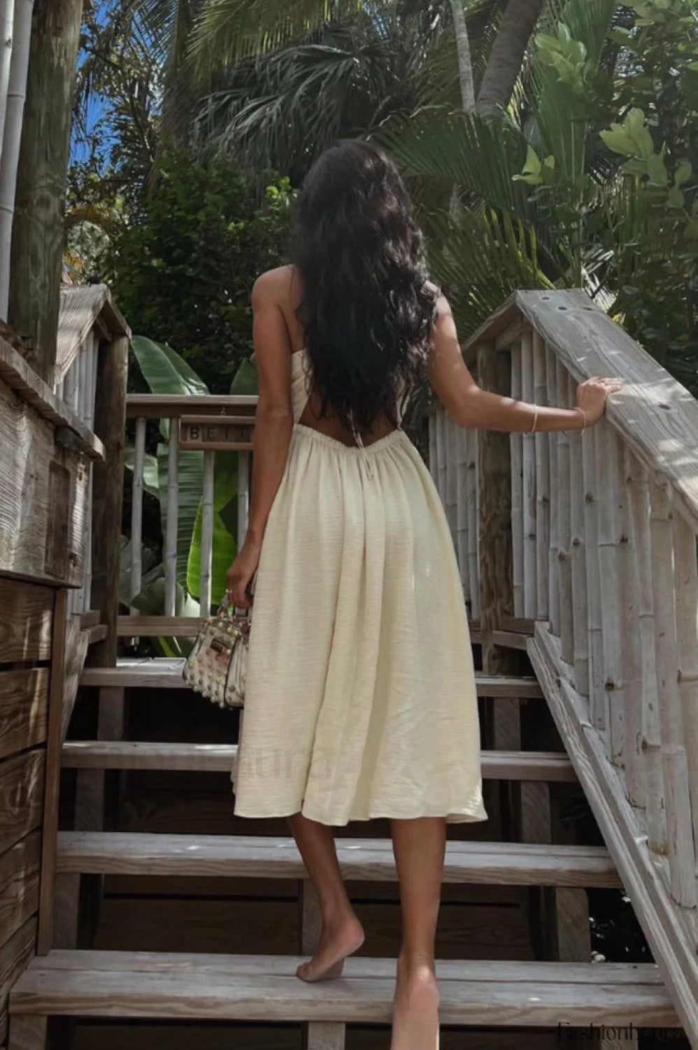 Sunny Sounds Stylish Midi Dress XL / Beige