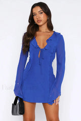 Surround Sound Stylish Mesh Mini Dress