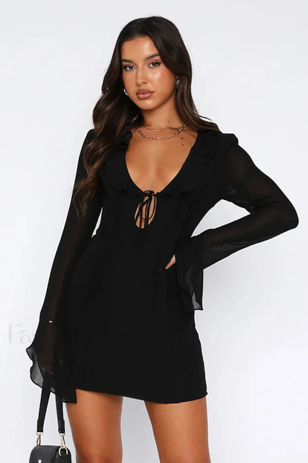Surround Sound Stylish Mesh Mini Dress S / Black
