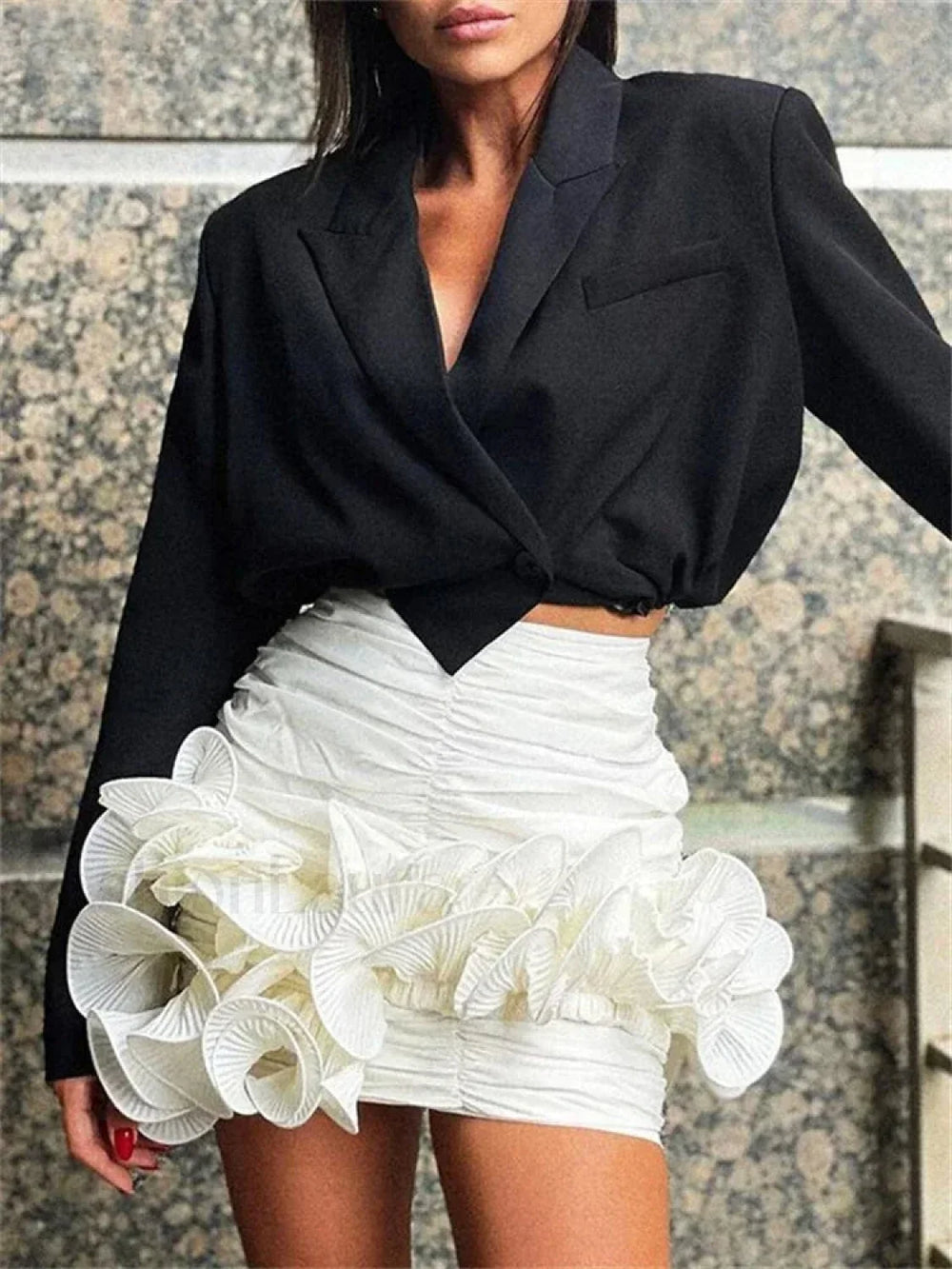 Sweet Bodycon Party Mini Skirt White / S