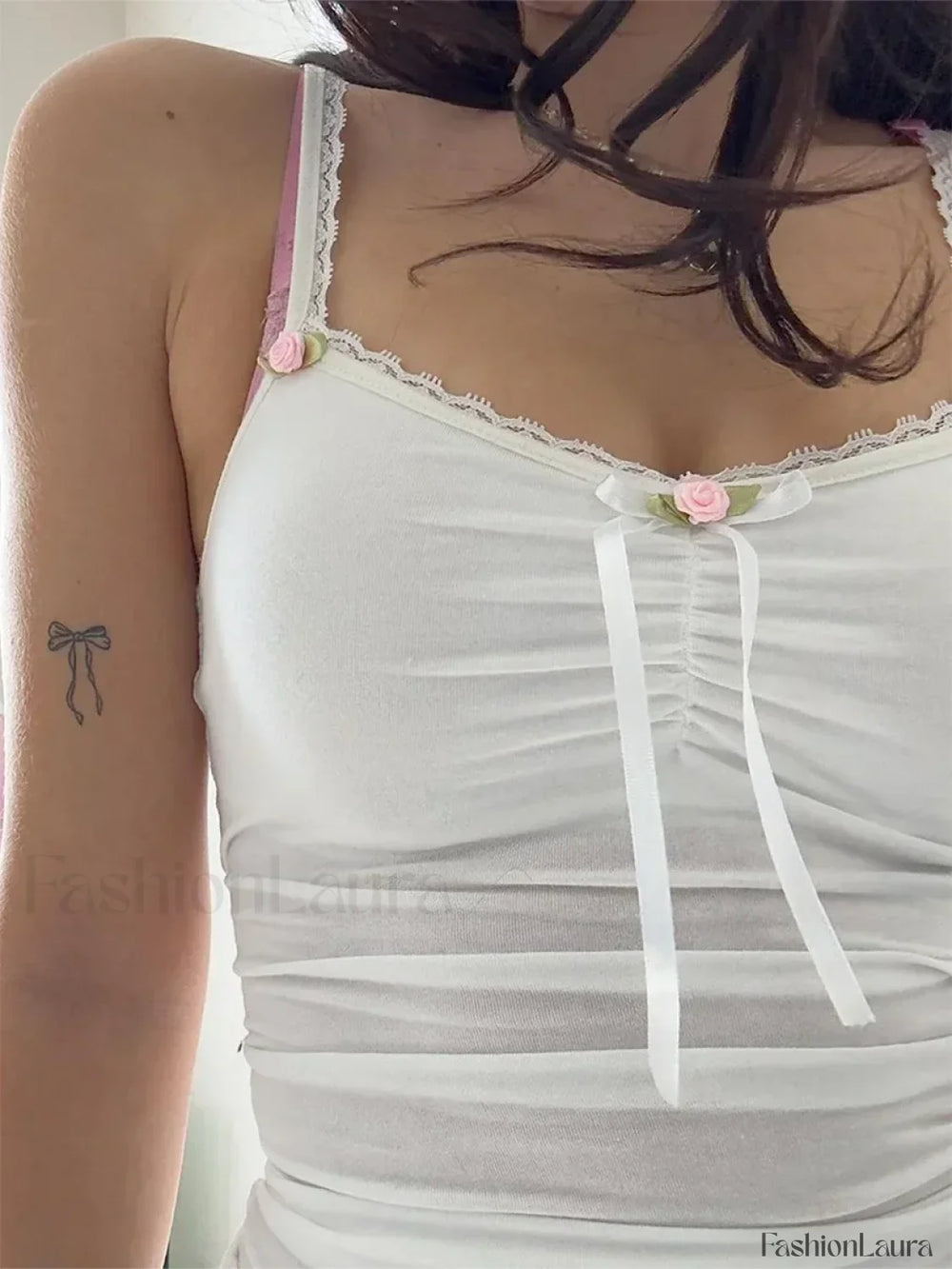Sweetheart 3D Bow Ruched Crop Top