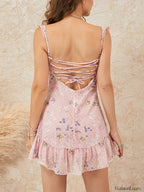 Sweetheart Ruffled Mini Floral Dress