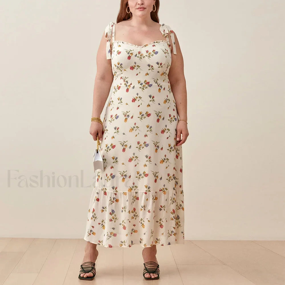 Sweetheart Tie Strap Floral Dress color 2 / S