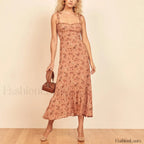 Sweetheart Tie Strap Floral Dress color 12 / S