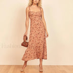 Sweetheart Tie Strap Floral Dress color 12 / S