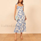 Sweetheart Tie Strap Floral Dress color 4 / S