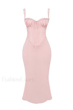 Syrah Soft Peach Charming Strappy Midi Dress
