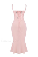 Syrah Soft Peach Charming Strappy Midi Dress