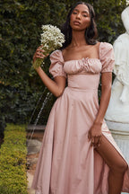 Tallulah Floral Puff Charming Sleeve Midi Dress
