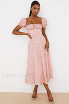 Tallulah Floral Puff Charming Sleeve Midi Dress XL / 4#