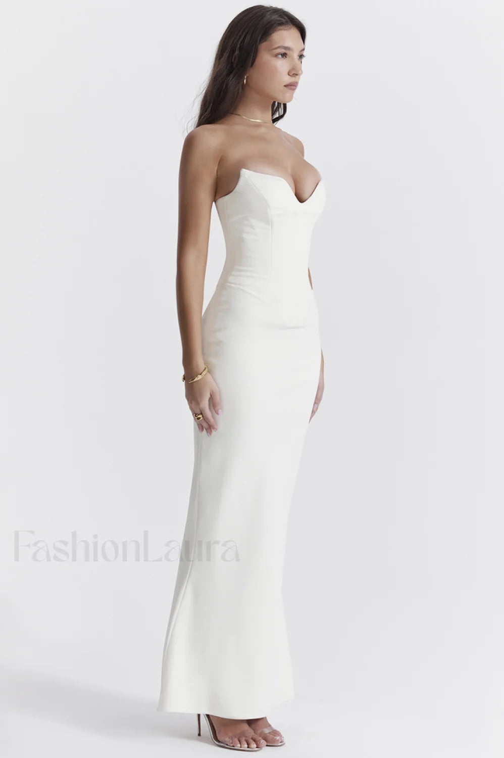 Tamara Ivory Stylish Strapless Corset Dress