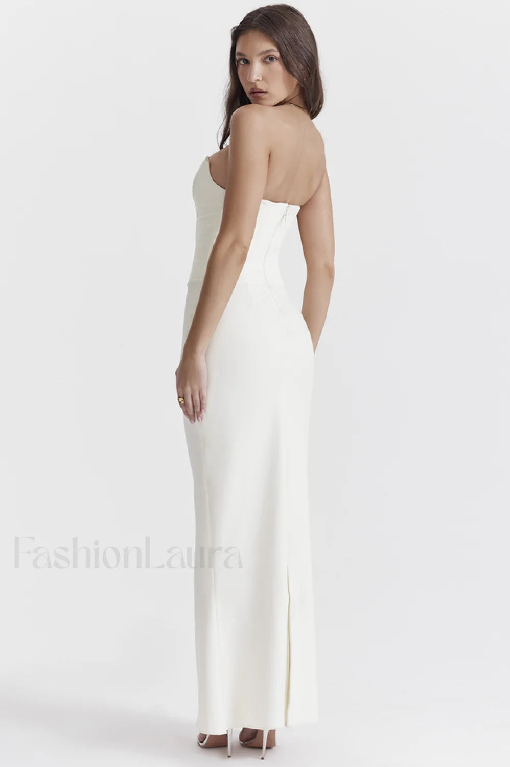 Tamara Ivory Stylish Strapless Corset Dress