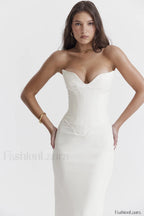 Tamara Ivory Stylish Strapless Corset Dress