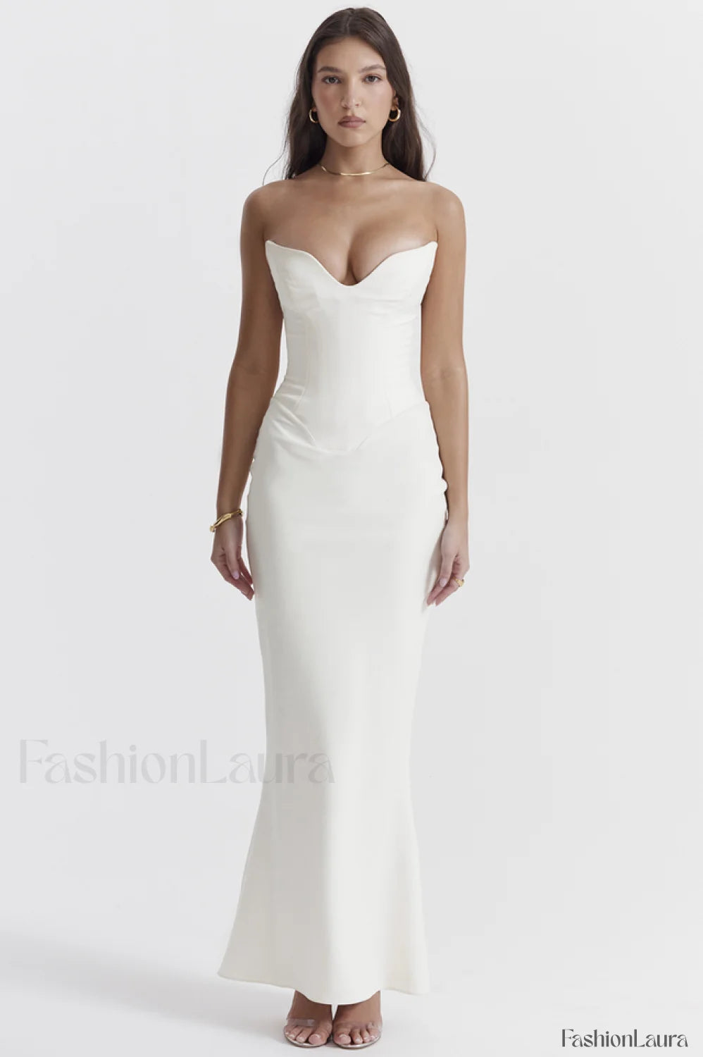 Tamara Ivory Stylish Strapless Corset Dress