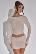 Tani Mini Stylish Skirt Set S / Nude