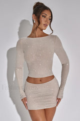 Tani Mini Stylish Skirt Set S / Nude