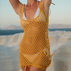 Tassel Slit Knit Dress Cover Up