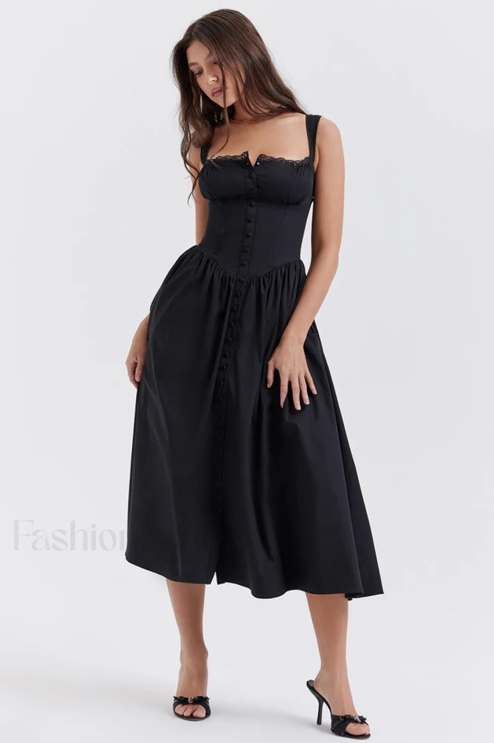 Tatiana Black Stylish Midi Sundress Secondary image