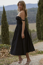 Tatiana Black Stylish Midi Sundress