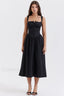 Tatiana Black Stylish Midi Sundress XS / Black