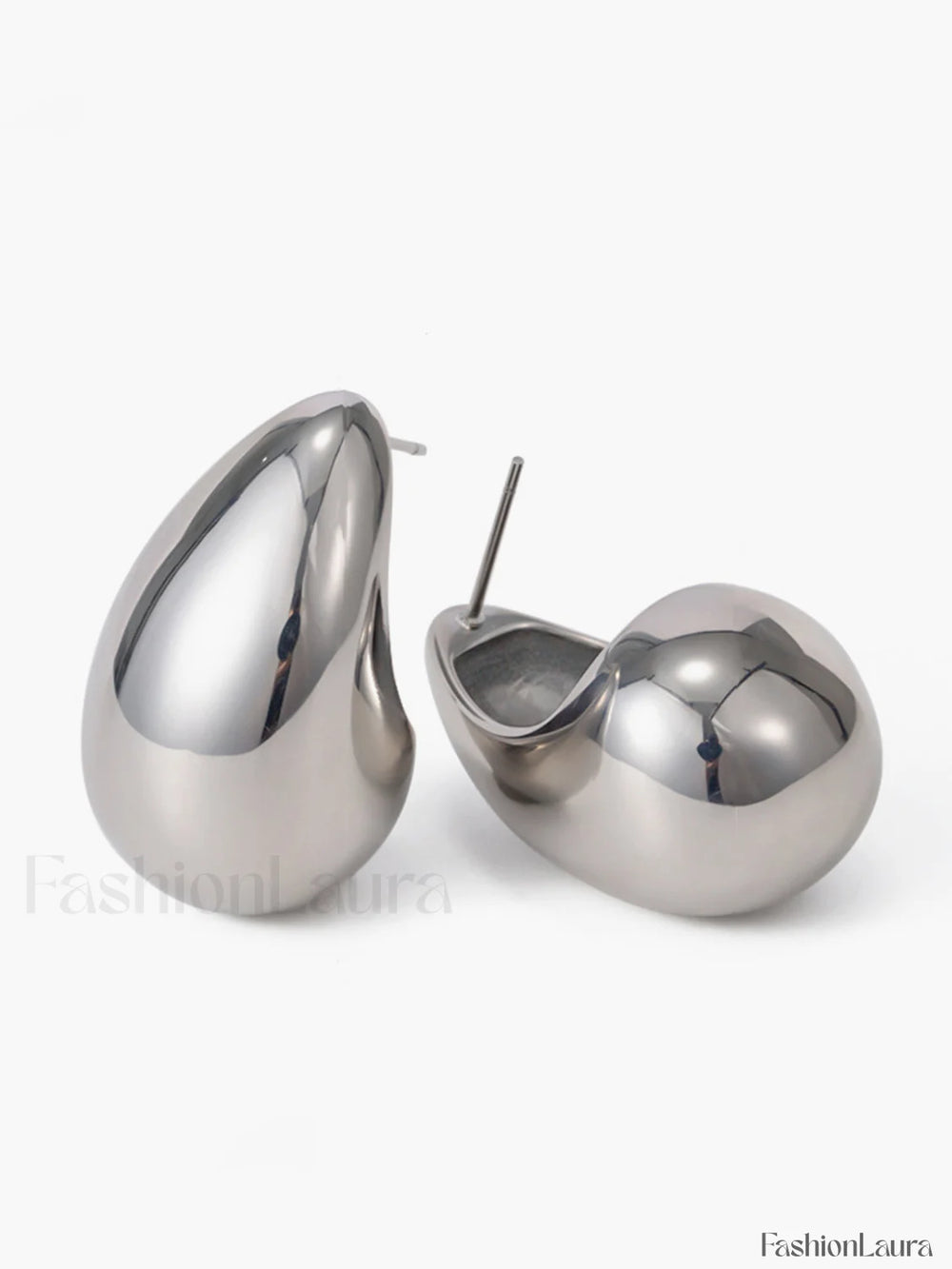 Teardrop Charming Hoop Earrings Silver / One Size Earrings