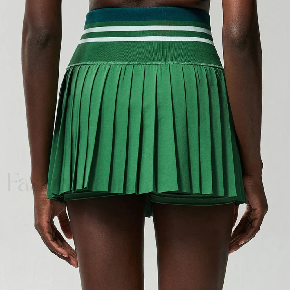 Tennis Pleated Sporty Pocket Skirt Dark green / S